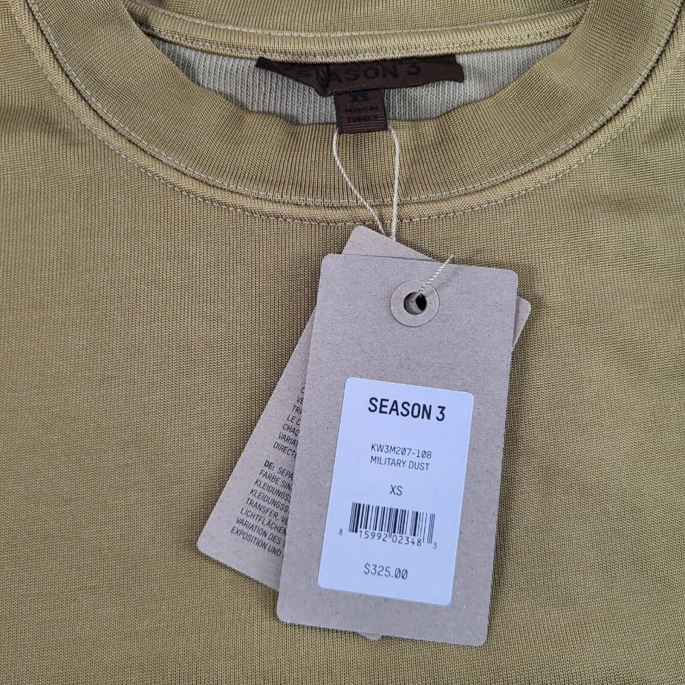 Yeezy Season 3 Crewneck Oversized Sweatshirt KW3M207-108 Military Dust XS $325 - Picture 9 of 9